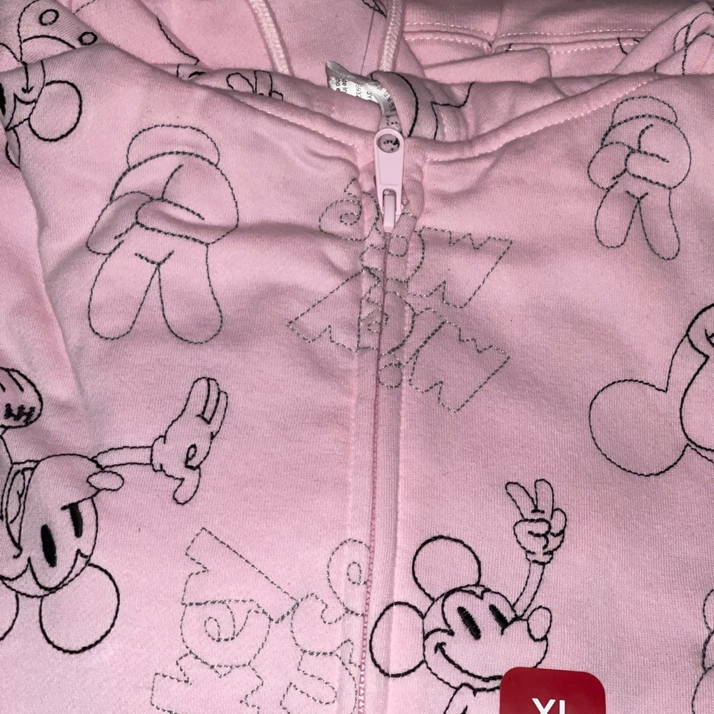 Brand New! DISNEY MICKEY MOUSE EMBROIDERED PINK HOODIE JACKET - Picture 10 of 10